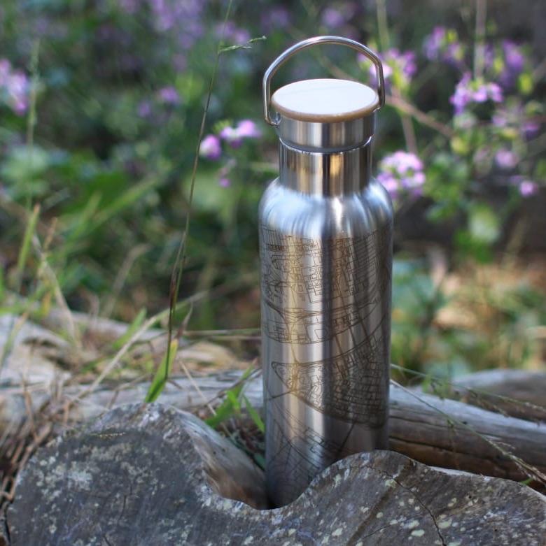 Providence - Rhode Island Map Bottle with Bamboo Top