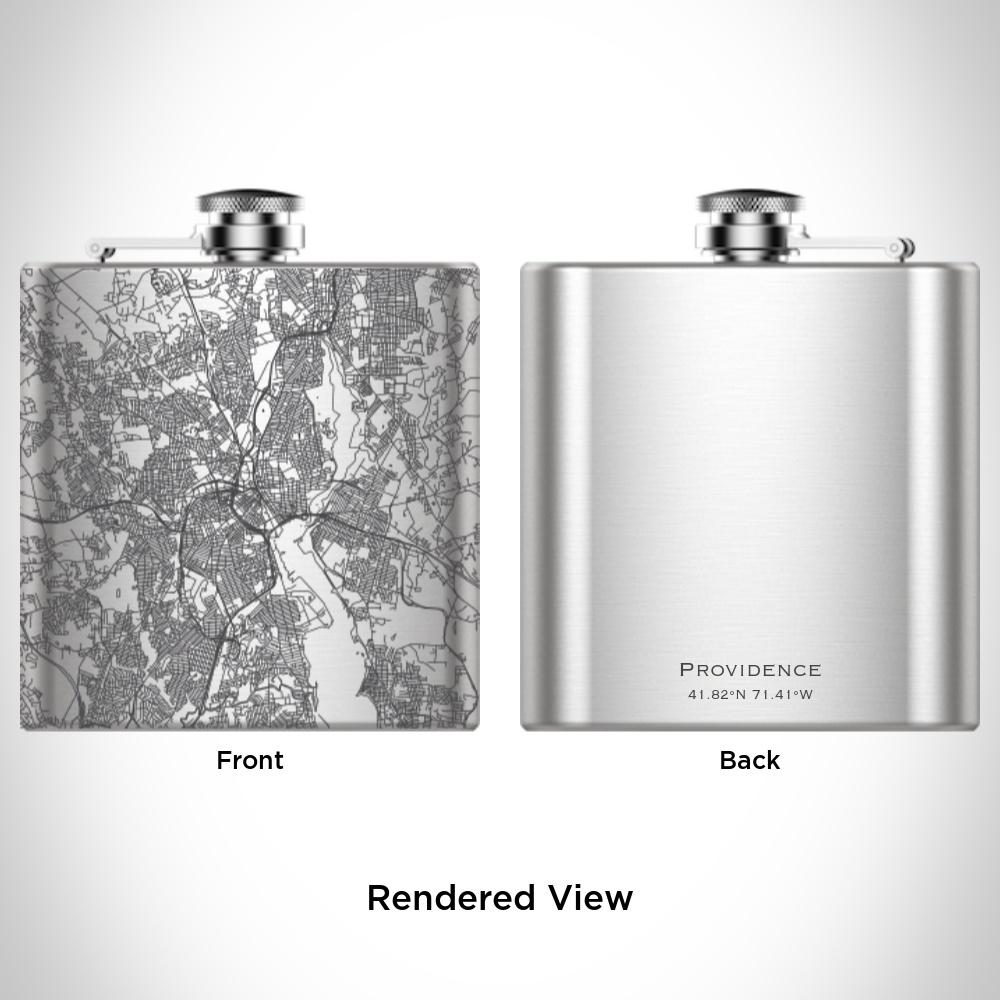 Providence - Rhode Island Map Hip Flask